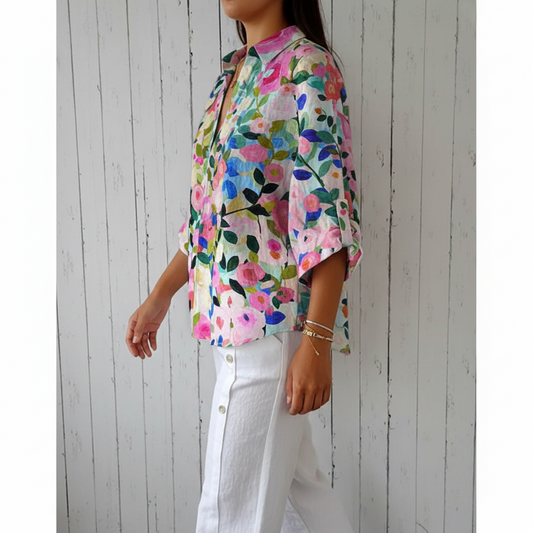 Frida | Blusa de flores multicolor