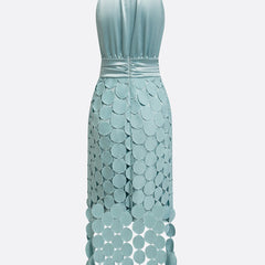 Irene vestido midi de noche detalle cuello halter
