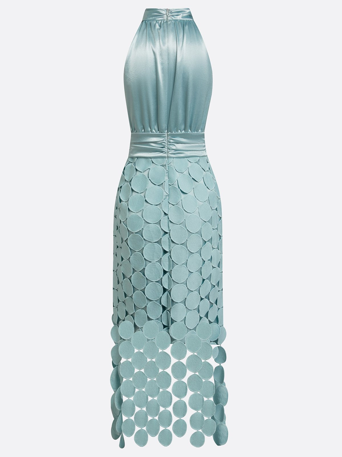 Irene vestido midi de noche detalle cuello halter