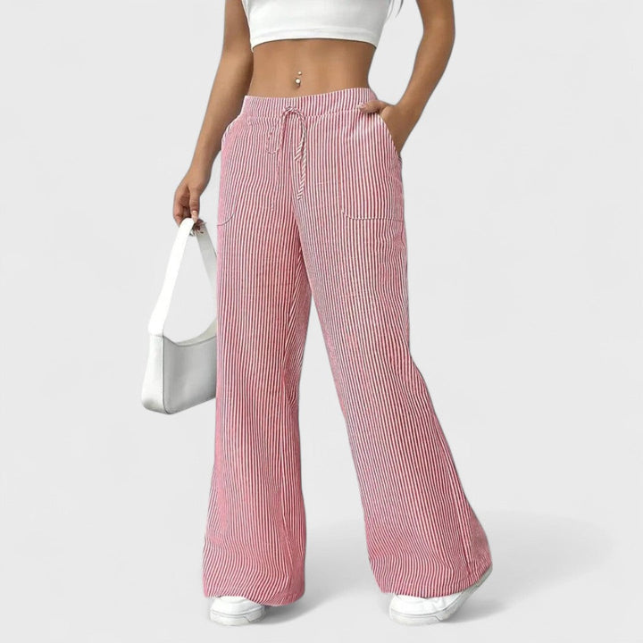 Dominique - Pantalones cómodos y amplios con detalles elegantes