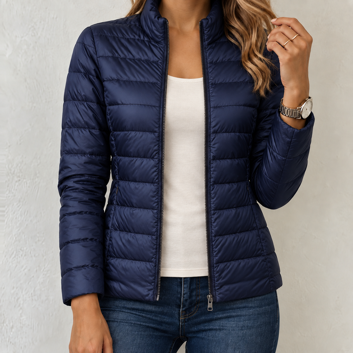 Ilse | Chaqueta Acolchada Ligera con Cuello Alto