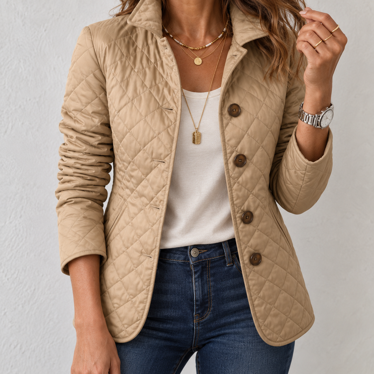 Loredana | Chaqueta Acolchada Ligera con Cuello Alzado