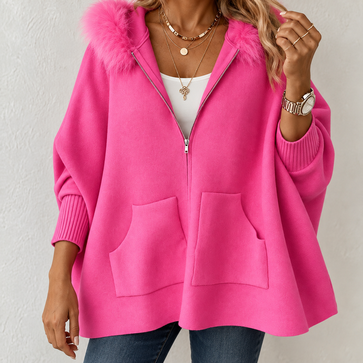 Irene | Chaqueta Capa Oversize con Capucha