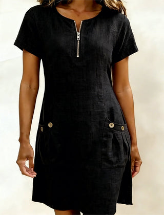 Leliana vestido de algodón y lino negro
