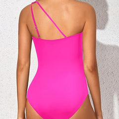 Espalda del bañador Grace en fucsia con tirantes finos ajustables