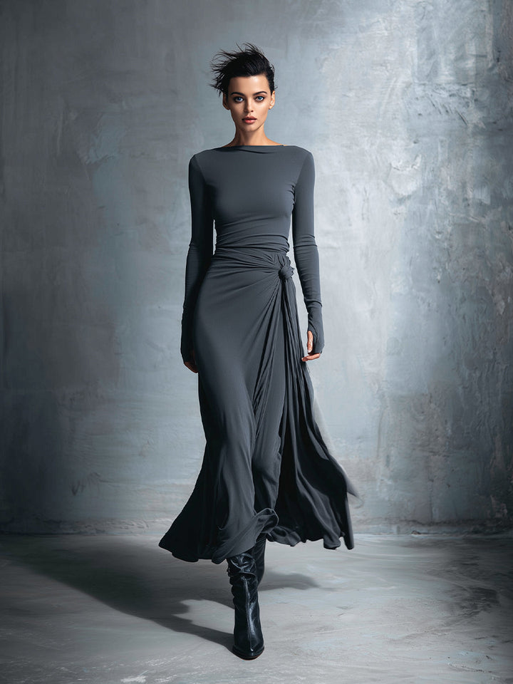 Itziar | Vestido Elegante con Nudo Lateral