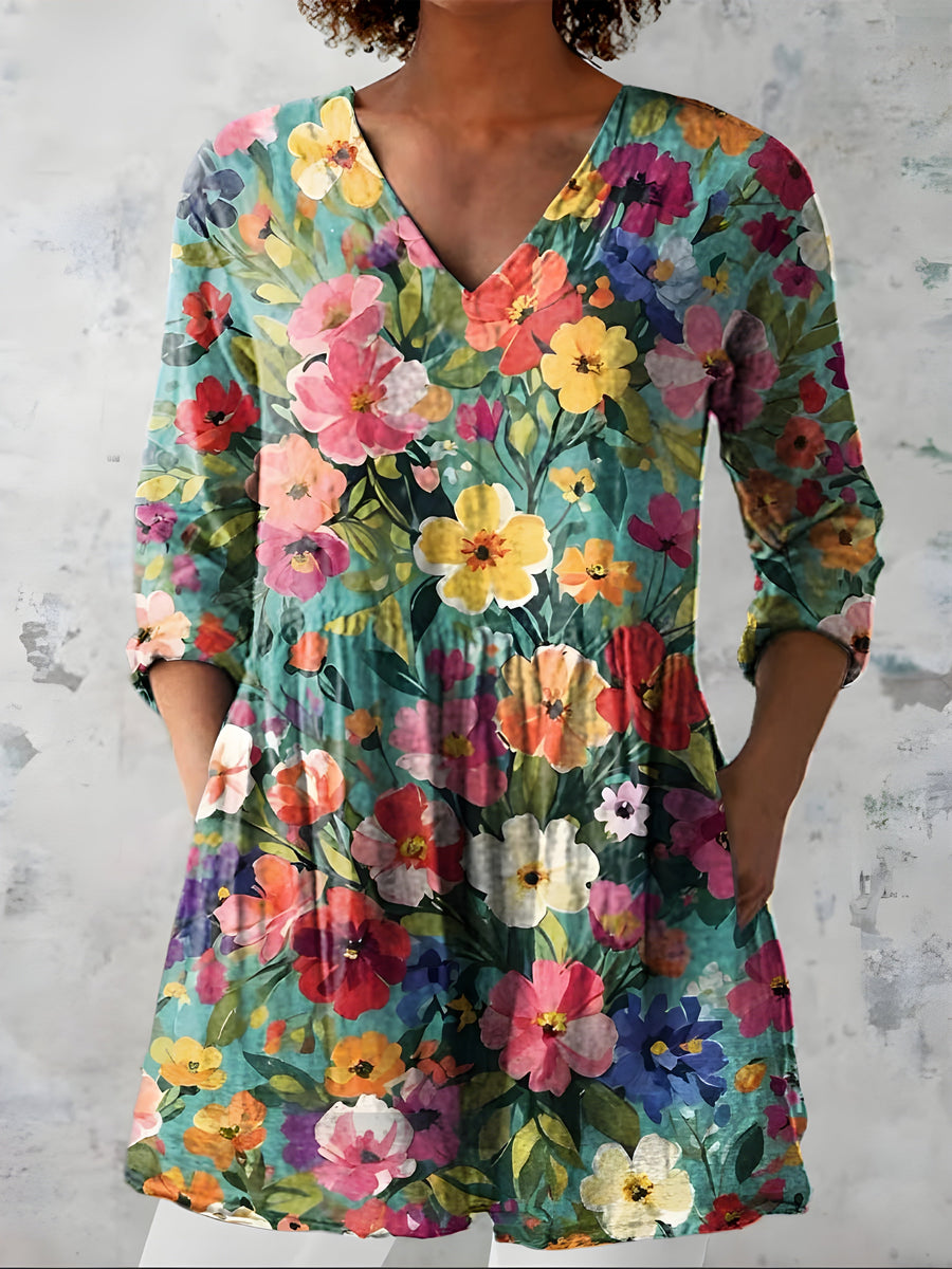 Ángel | Blusa Larga con Escote en V