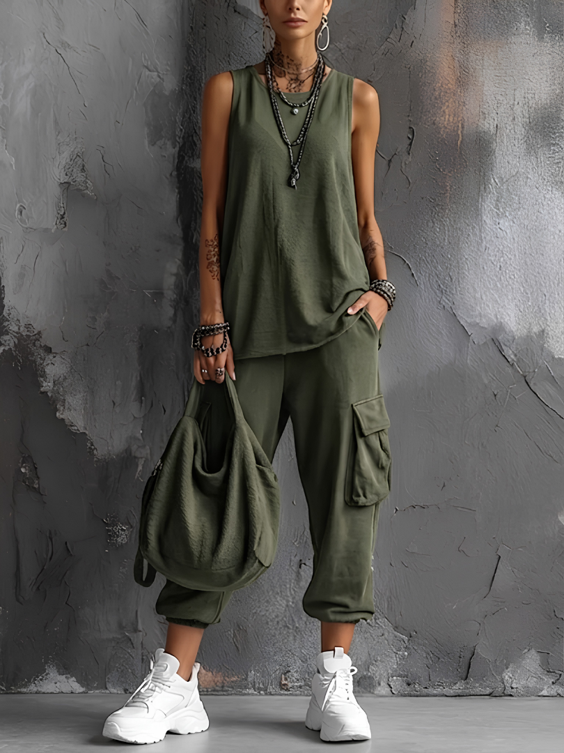 Alba | Conjunto Casual Suave con Bolsillos