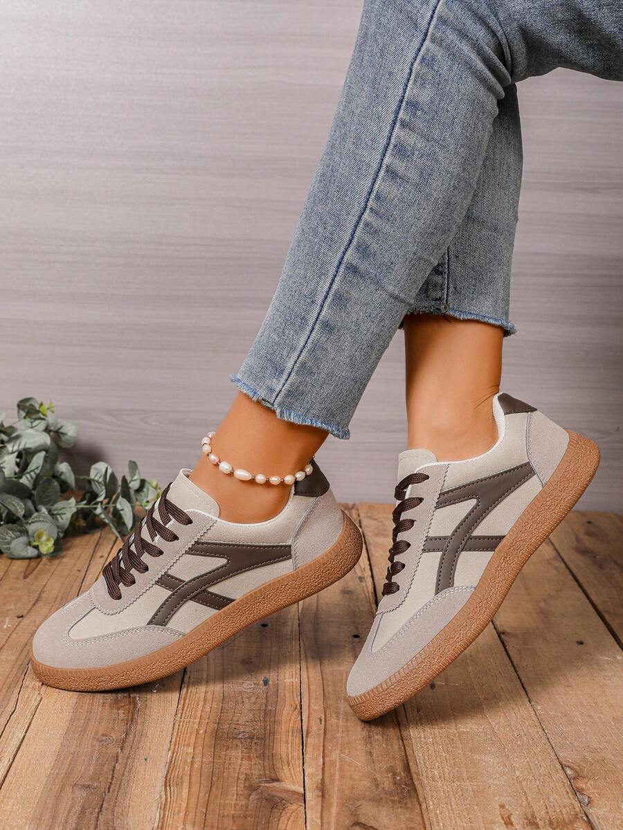Nieuwe casual sportschoenen, modieuze veelzijdige Duitse trainingschoenen, dameschoenen met vetersluiting, studentenschoenen
