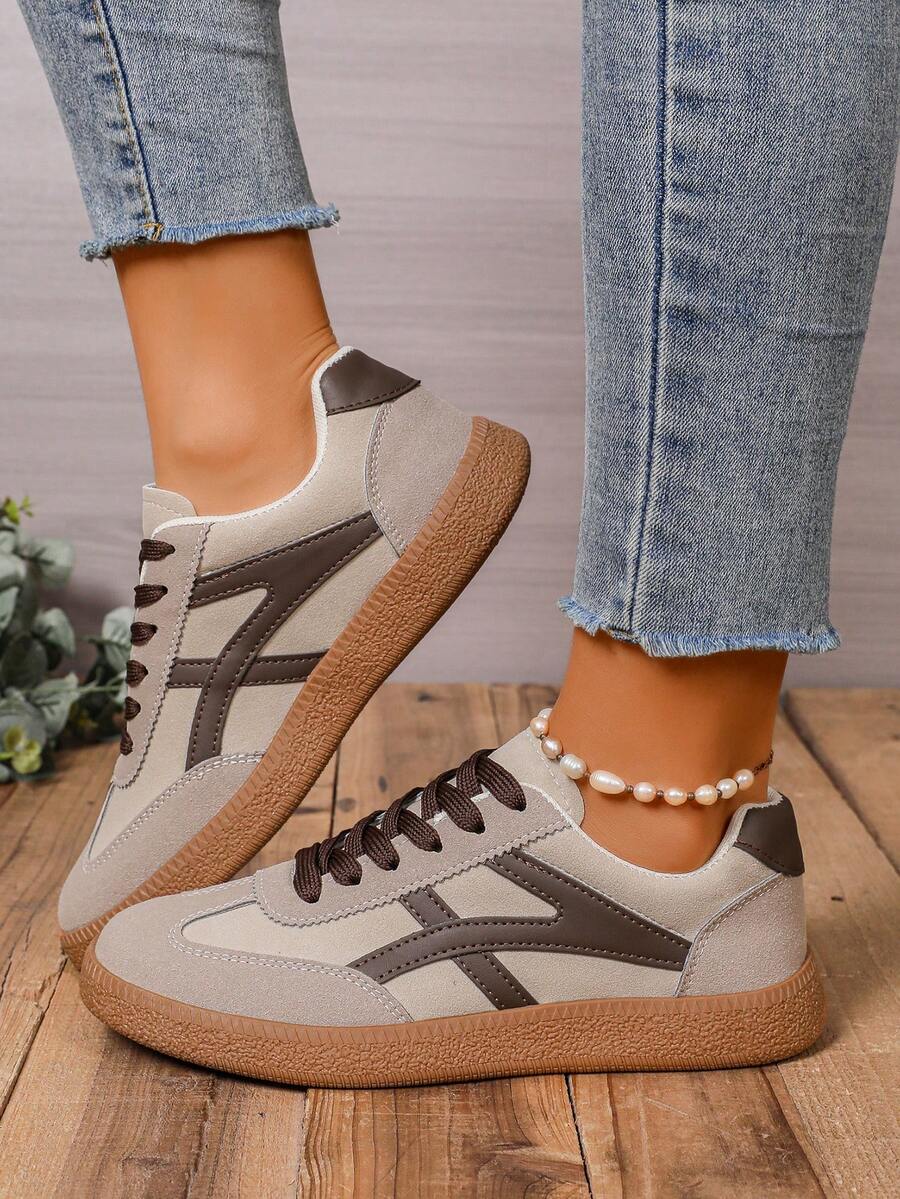 Nieuwe casual sportschoenen, modieuze veelzijdige Duitse trainingschoenen, dameschoenen met vetersluiting, studentenschoenen