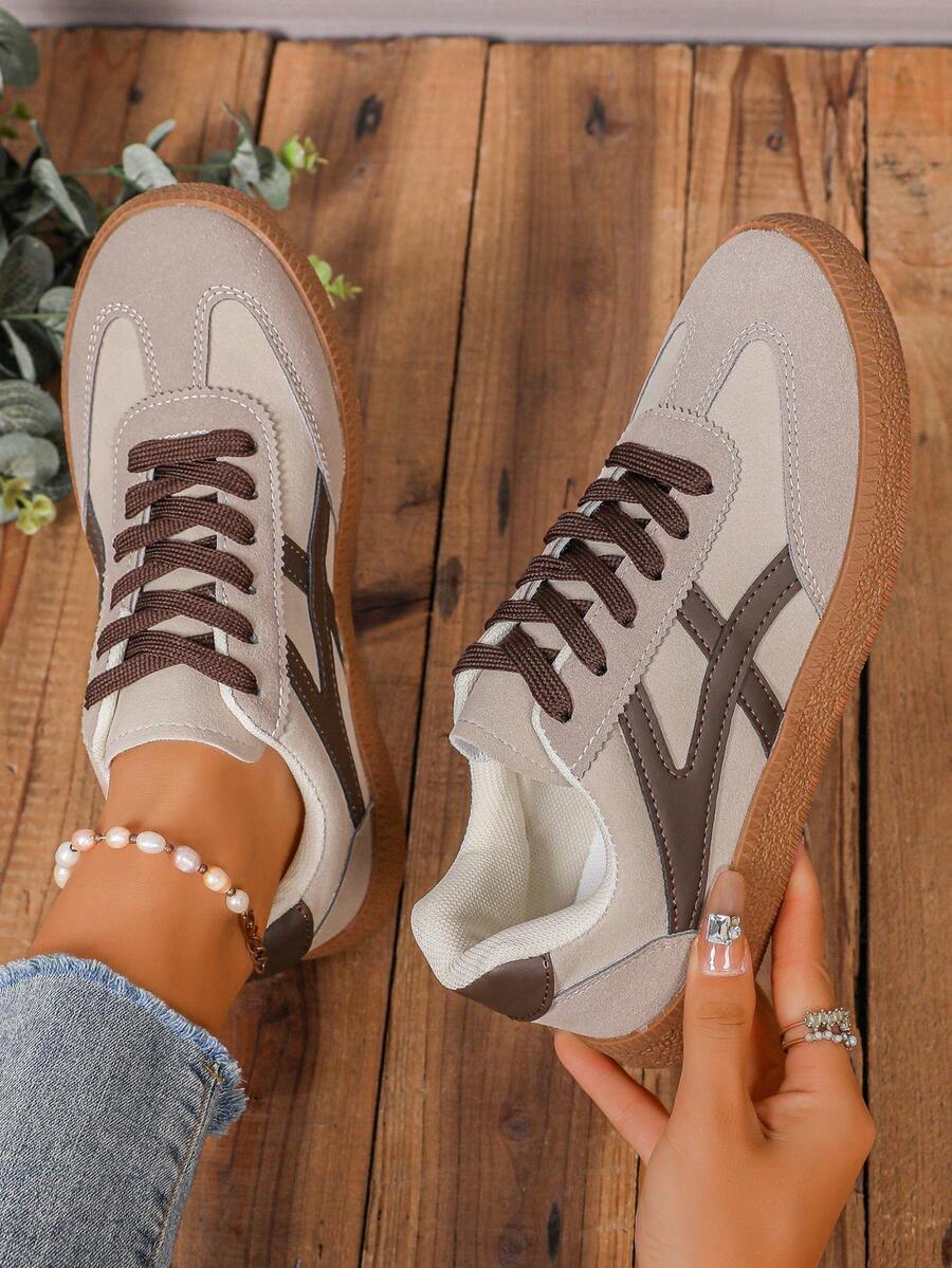 Nieuwe casual sportschoenen, modieuze veelzijdige Duitse trainingschoenen, dameschoenen met vetersluiting, studentenschoenen