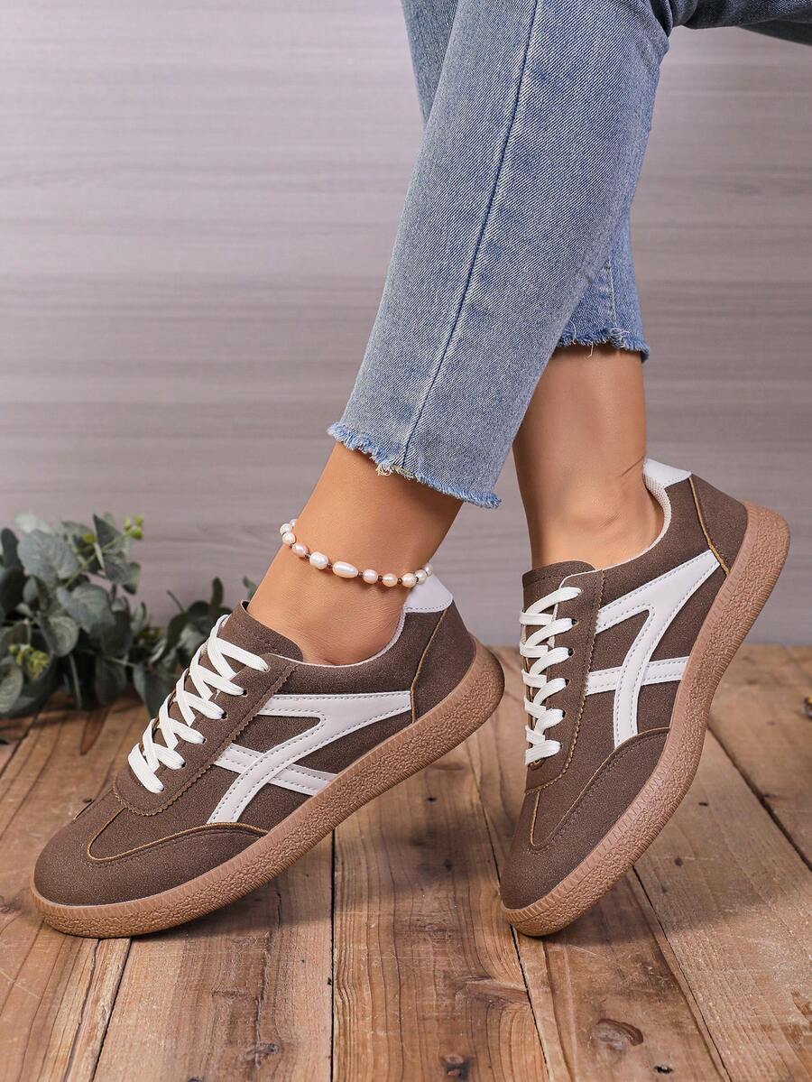 Nieuwe casual sportschoenen, modieuze veelzijdige Duitse trainingschoenen, dameschoenen met vetersluiting, studentenschoenen
