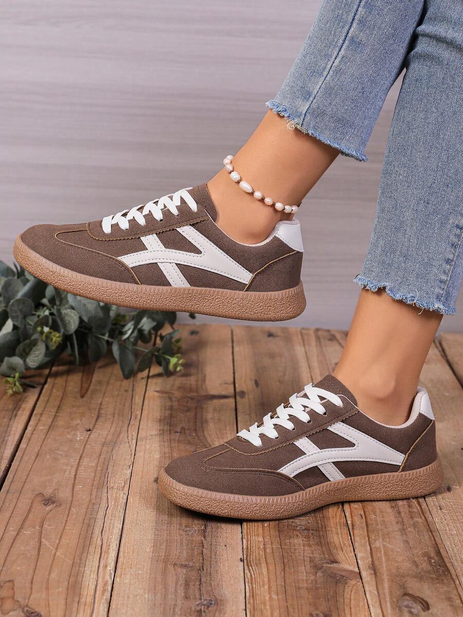 Nieuwe casual sportschoenen, modieuze veelzijdige Duitse trainingschoenen, dameschoenen met vetersluiting, studentenschoenen