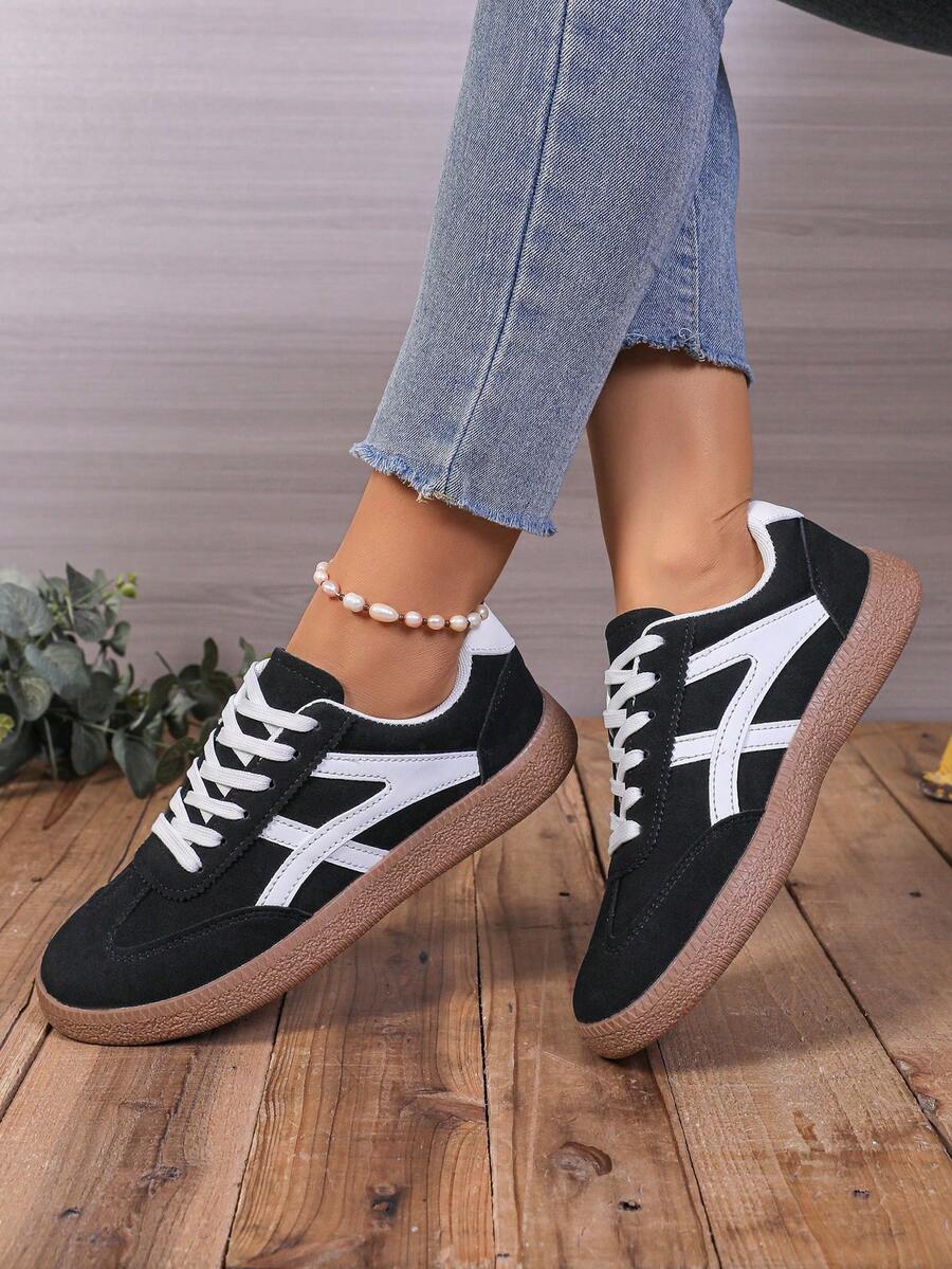 Nieuwe casual sportschoenen, modieuze veelzijdige Duitse trainingschoenen, dameschoenen met vetersluiting, studentenschoenen