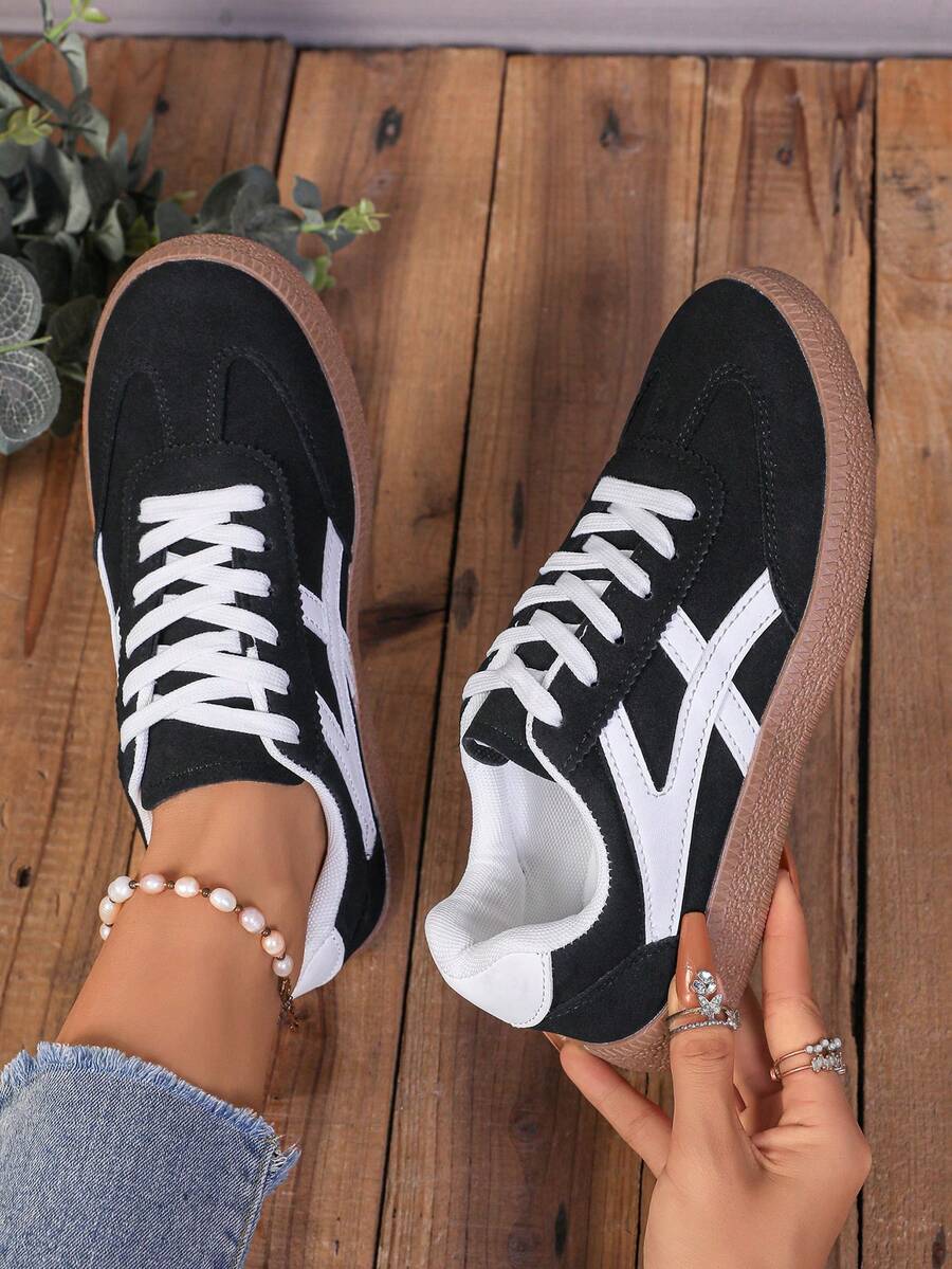 Nieuwe casual sportschoenen, modieuze veelzijdige Duitse trainingschoenen, dameschoenen met vetersluiting, studentenschoenen