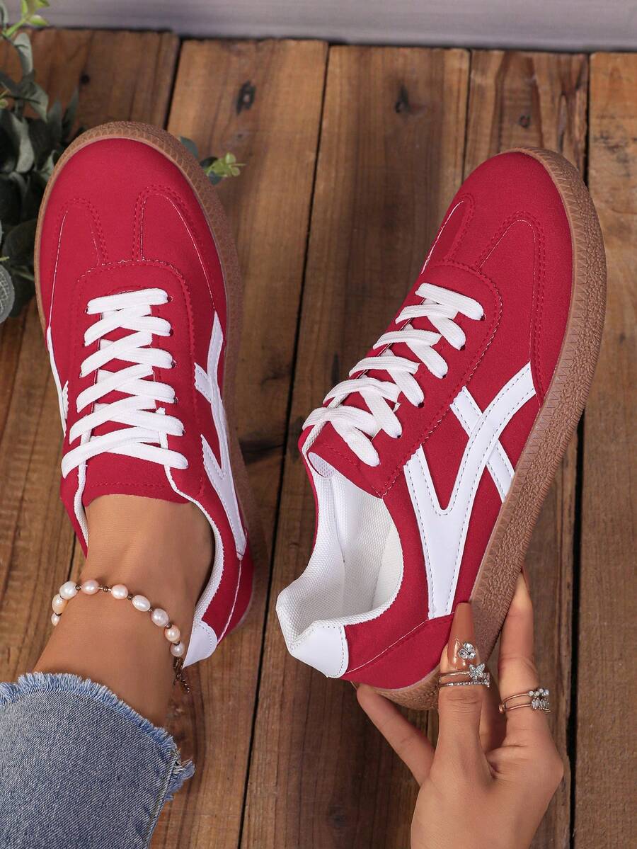 Nieuwe casual sportschoenen, modieuze veelzijdige Duitse trainingschoenen, dameschoenen met vetersluiting, studentenschoenen