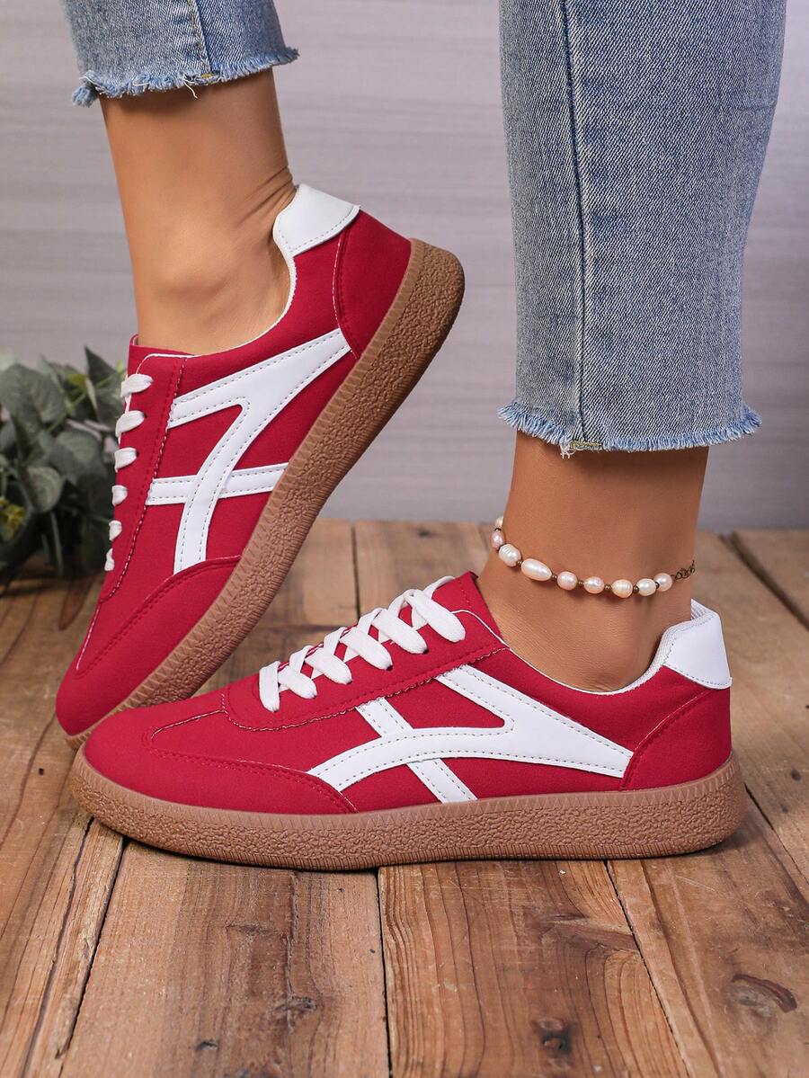 Nieuwe casual sportschoenen, modieuze veelzijdige Duitse trainingschoenen, dameschoenen met vetersluiting, studentenschoenen