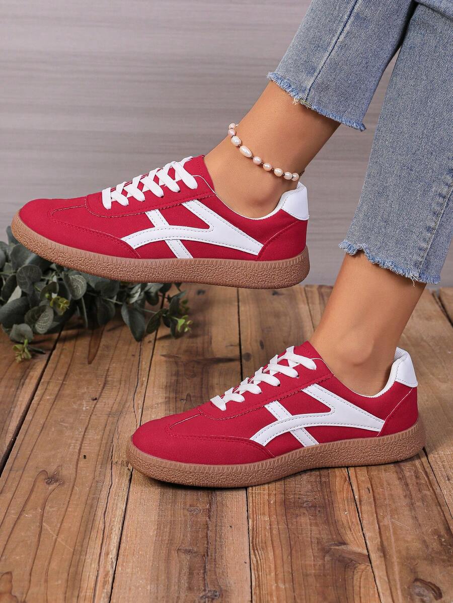 Nieuwe casual sportschoenen, modieuze veelzijdige Duitse trainingschoenen, dameschoenen met vetersluiting, studentenschoenen