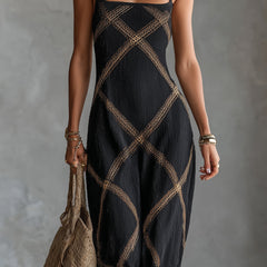 Vittoria vestido maxi geométrico detalle
