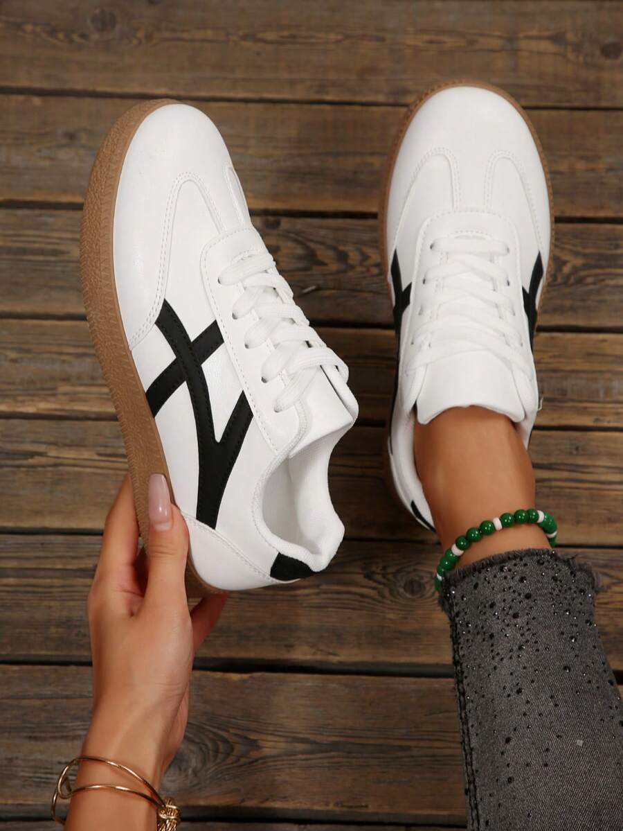 Nieuwe casual sportschoenen, modieuze veelzijdige Duitse trainingschoenen, dameschoenen met vetersluiting, studentenschoenen