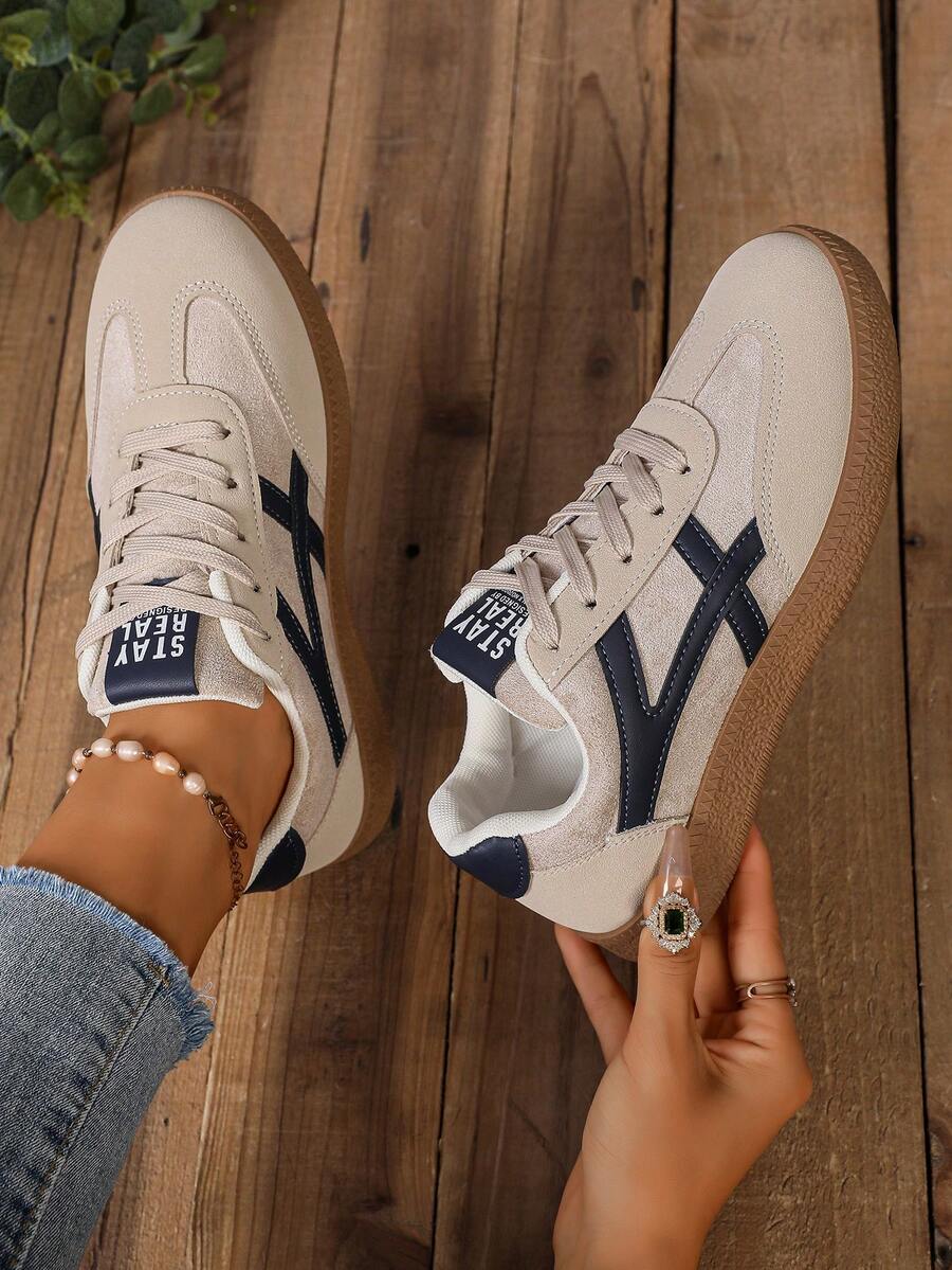 Nieuwe casual sportschoenen, modieuze veelzijdige Duitse trainingschoenen, dameschoenen met vetersluiting, studentenschoenen