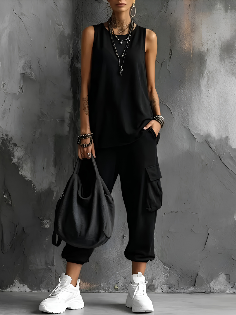 Alba | Conjunto Casual Suave con Bolsillos
