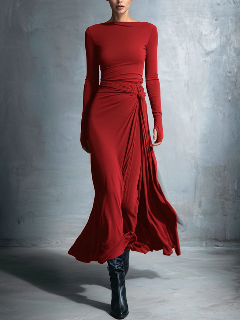 Itziar | Vestido Elegante con Nudo Lateral