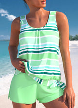 Alma | Tankini a rayas de corte relajado que no aprieta