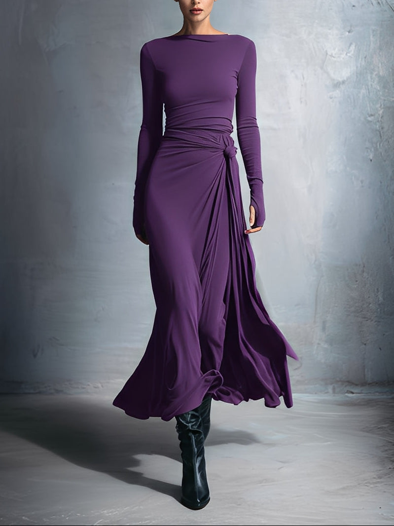 Naiara | Vestido maxi con nudo lateral