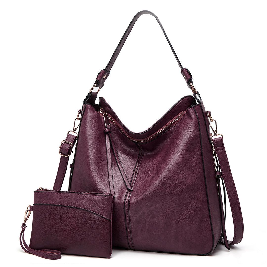 Bolso | De mano de cuero de lujo antirrobo tipo hobo + Cartera pequeña GRATIS