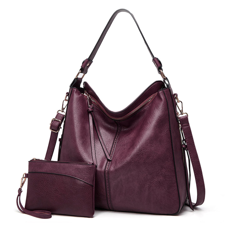 Bolso | De mano de cuero de lujo antirrobo tipo hobo + Cartera pequeña GRATIS