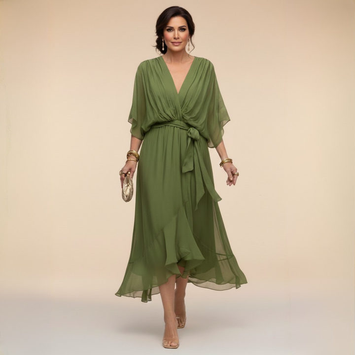 Monica | Vestido fluido con escote en V favorecedor