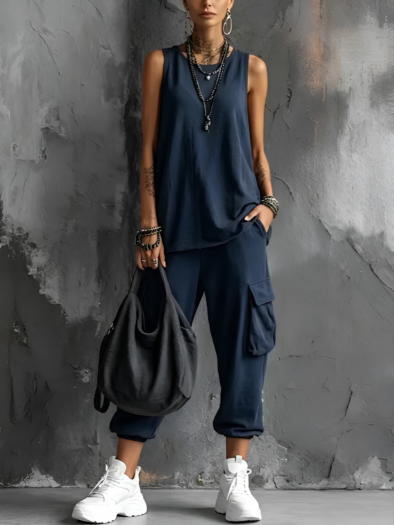 Alba | Conjunto Casual Suave con Bolsillos