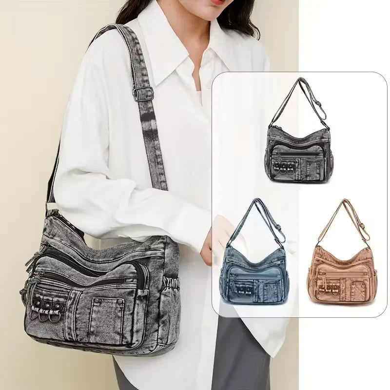 La brisa urbana de Jenna | Bolso de hombro vaquero