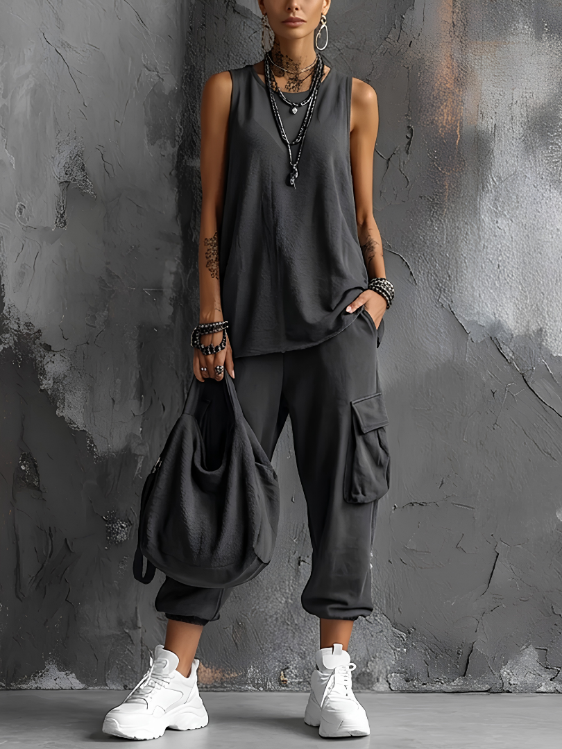 Alba | Conjunto Casual Suave con Bolsillos
