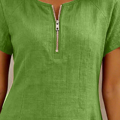 Leliana vestido de algodón y lino detalle