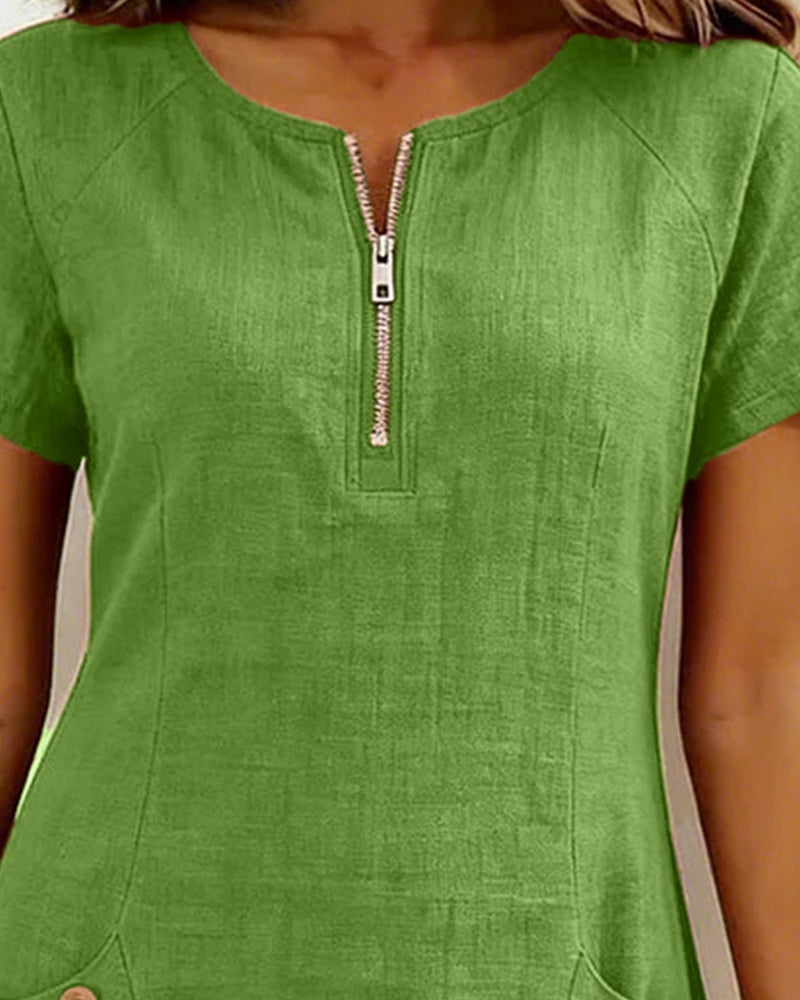 Leliana vestido de algodón y lino detalle