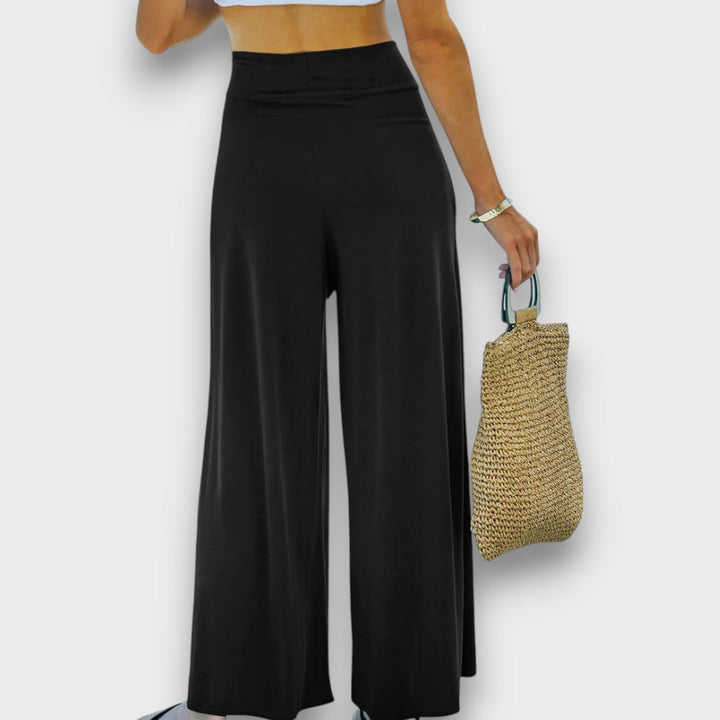Narella – Pantalones de verano con efecto cruzado y cinturilla para anudar