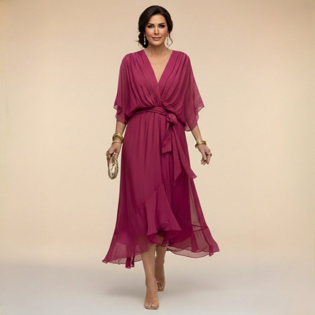 Monica | Vestido fluido con escote en V favorecedor