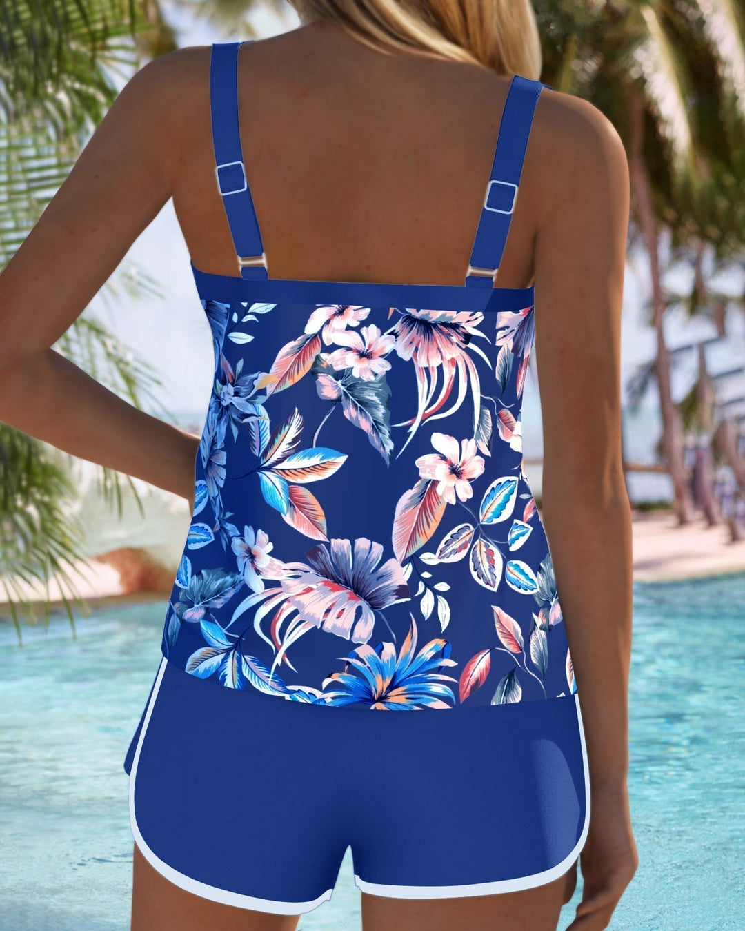 Imke | Tankini Impreso Sin Mangas con Escote en U
