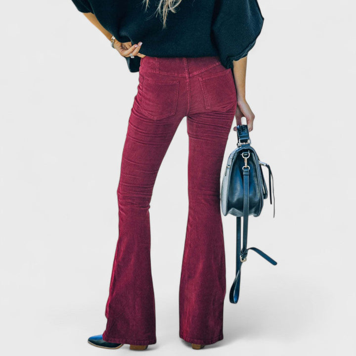 Chloe - Pantalones acampanados de terciopelo