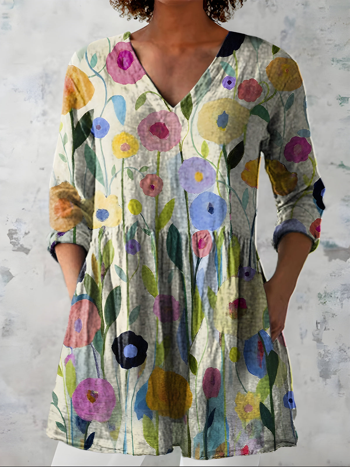 Nellie | Blusa Larga con Escote en V