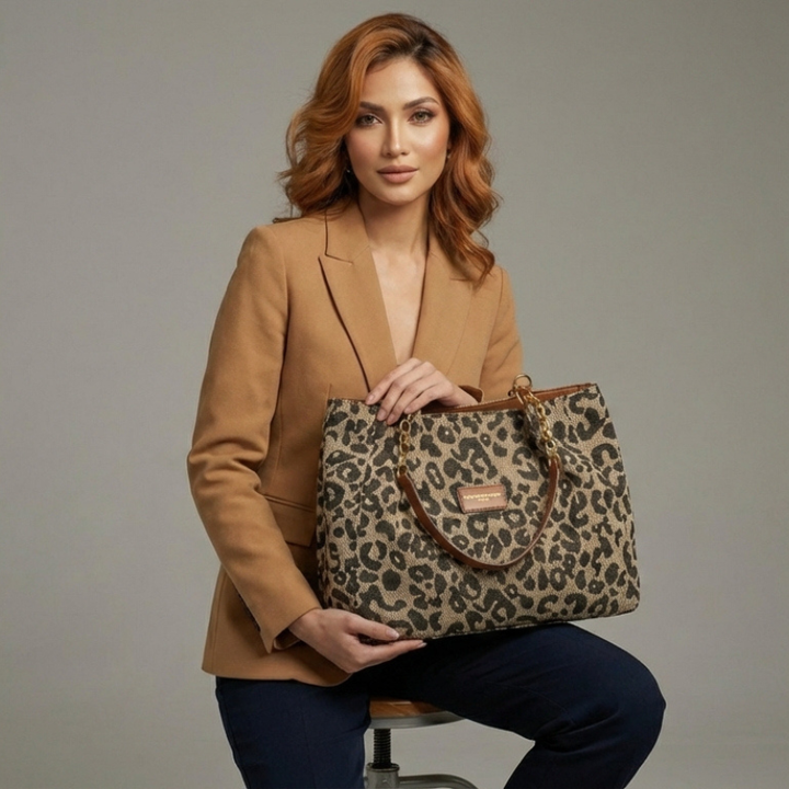 Olivia | Bolso de lona de leopardo
