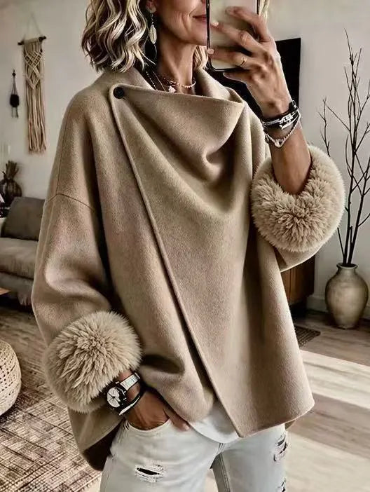 Celia | Chaqueta Elegante con Puños de Pelo Sintético