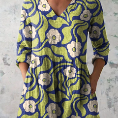 Talia | Blusa Larga con Estampado Vibrante