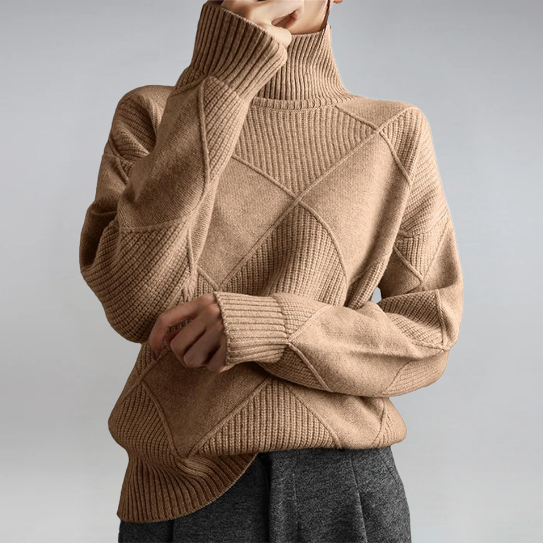 Lauren | Jersey de Cuello Alto de Punto Suave