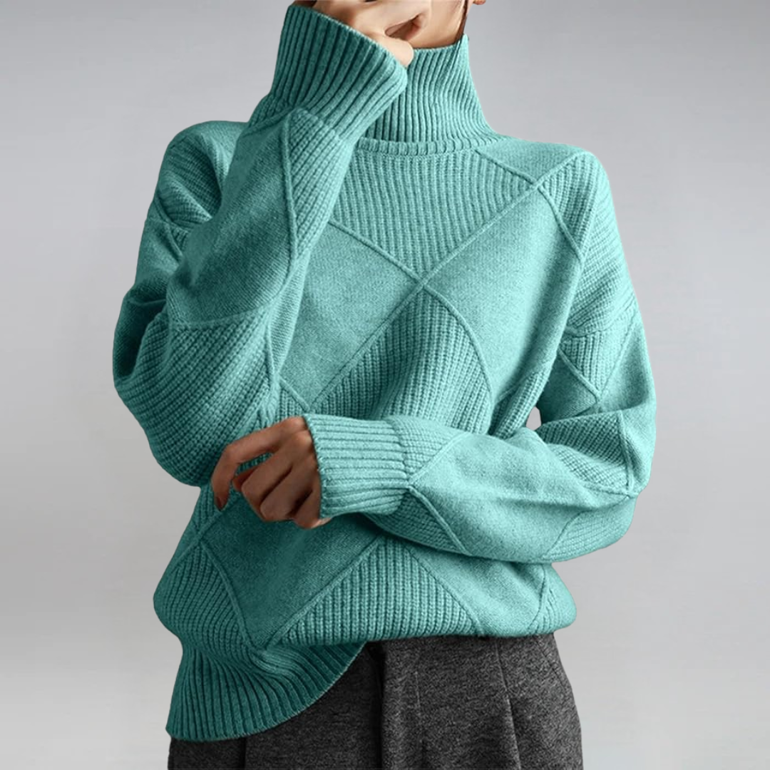 Lauren | Jersey de Cuello Alto de Punto Suave