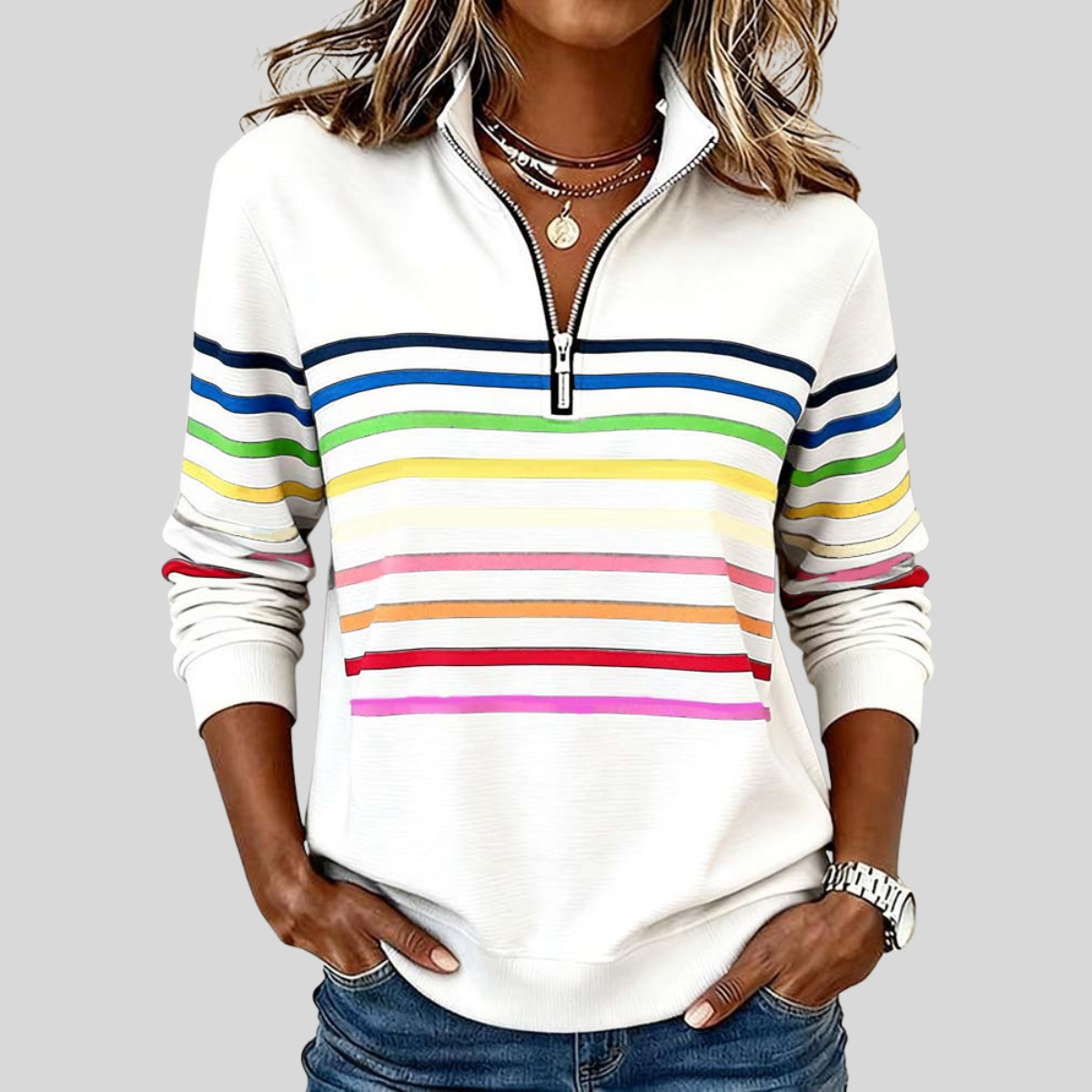 Marisol | Sudadera de Rayas de Colores