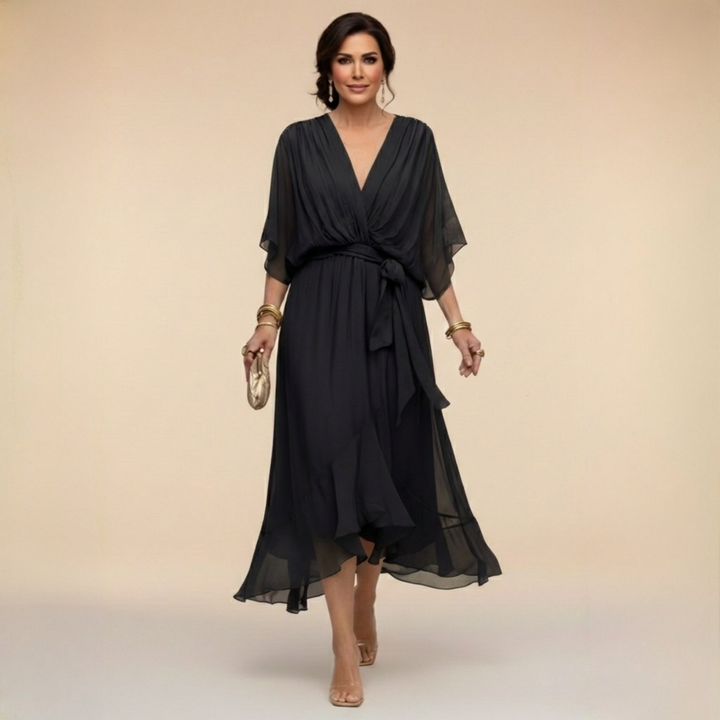 Monica | Vestido fluido con escote en V favorecedor