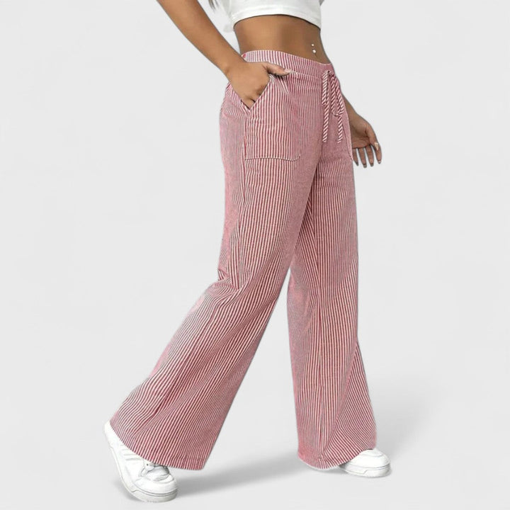 Dominique - Pantalones cómodos y amplios con detalles elegantes